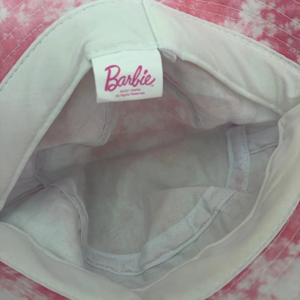 Barbie Malibu Tour Pop Up Truck Bucket Hat Women Pink‎ Tie Dye Embroidered Logo